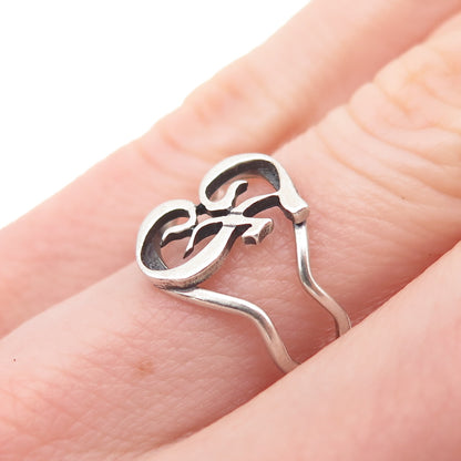 BEAU 925 Sterling Silver Vintage Letter F Initial Adjustable Ring Size 6.25