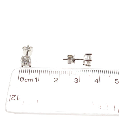 925 Sterling Silver Real Round-Cut Moissanite Approx. 0.6ct Stud Earrings