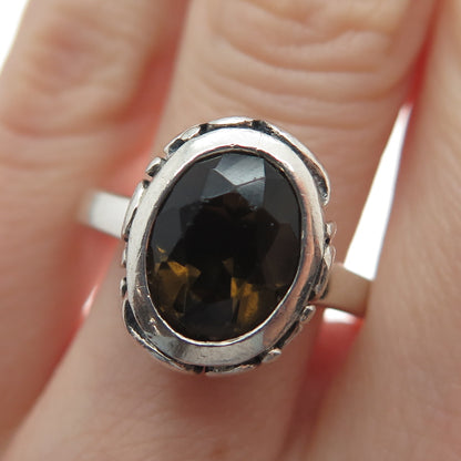 SILPADA 925 Sterling Silver Vintage Real Smoky Quartz Swirl Ring Size 8.25