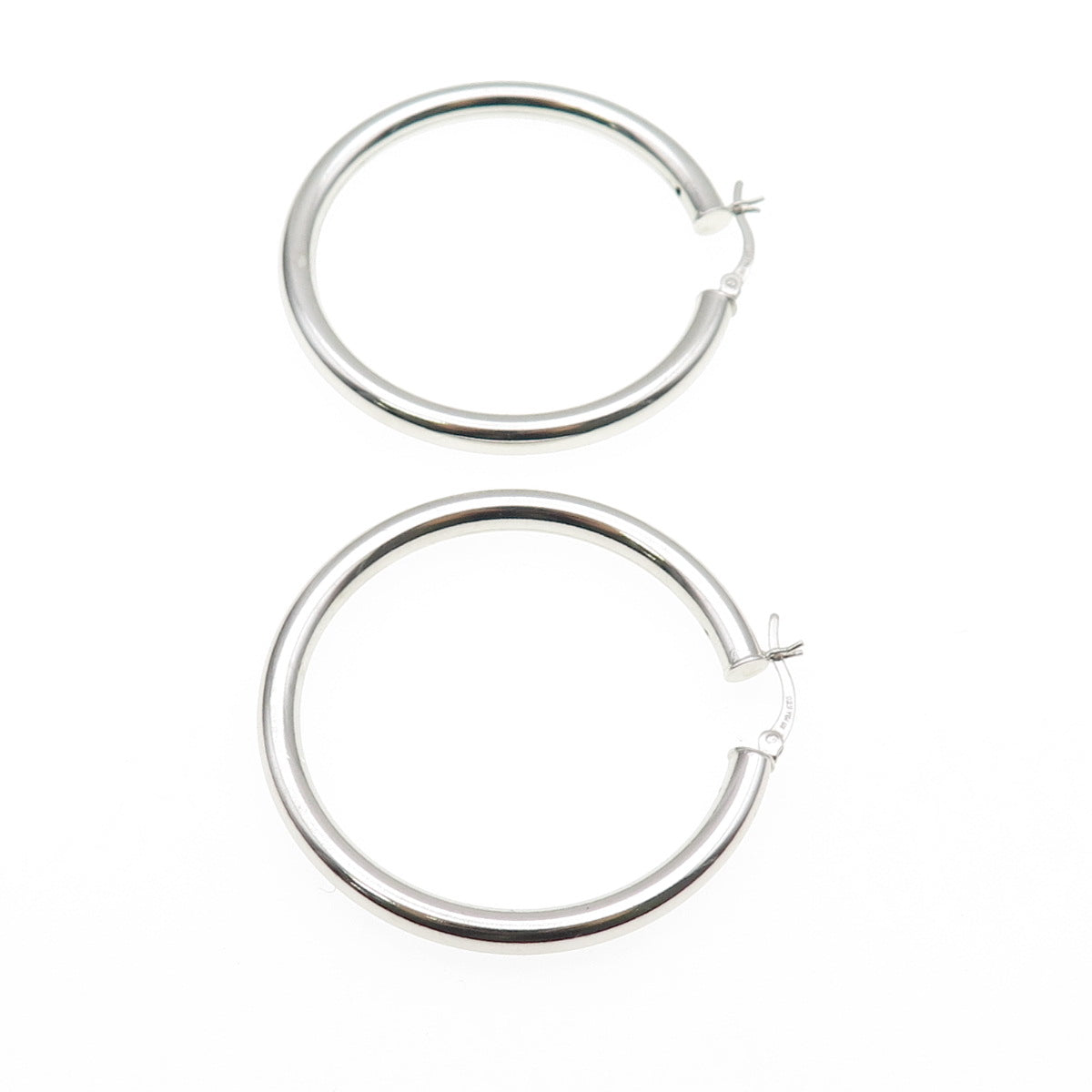 925 Sterling Silver Large Hoop Earrings