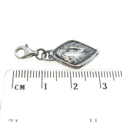 925 Sterling Silver Vintage Anael Angel of Love Lobster Lock Charm Pendant