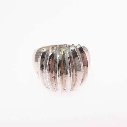 DENE TSOSIE BINI NAVAJO Old Pawn Sterling Silver Vintage Ribbed Ring Size 5.5