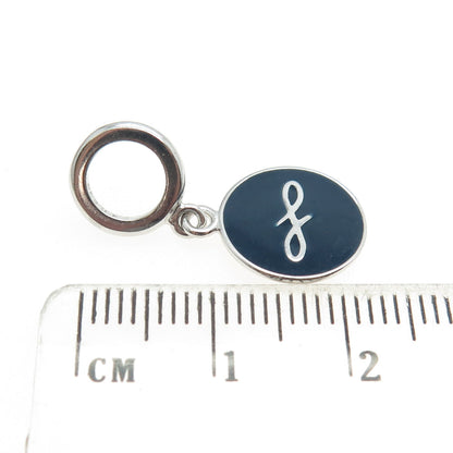 ENDLESS 925 Sterling Silver Blue Enamel Infinity Love Dangle Charm