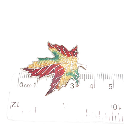 Breadner Co. 925 Sterling Silver Vintage Enamel Maple Leaf Pin Brooch