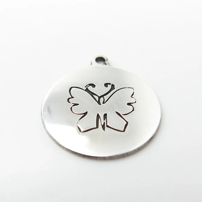 925 Sterling Silver USA Two In Town Butterfly Charm Pendant