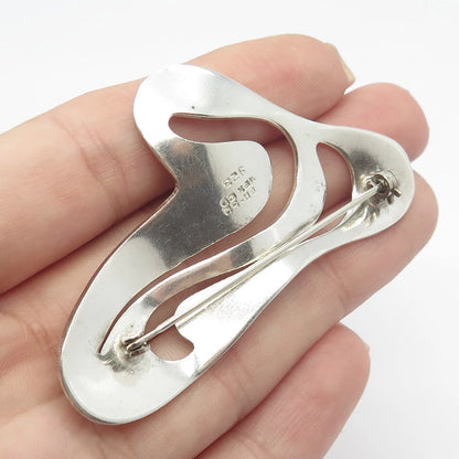 925 Sterling Silver Vintage Mexico Modernist Pin Brooch