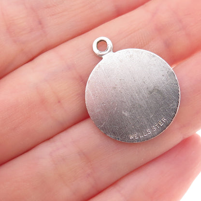 Wells 925 Sterling Silver Vintage Confirmation Religious Charm Pendant