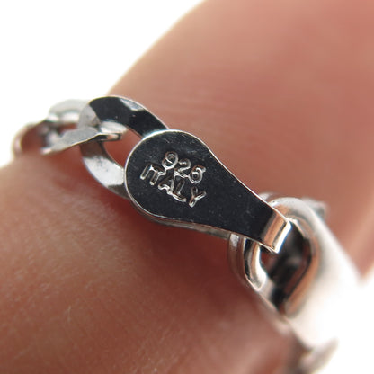 925 Sterling Silver Italy Curb Chain Necklace 16"