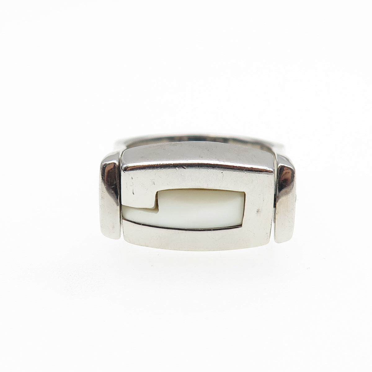 GUESS 925 Sterling Silver Real Black Onyx & MOP Reversible Ring Size 7