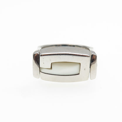 GUESS 925 Sterling Silver Real Black Onyx & MOP Reversible Ring Size 7