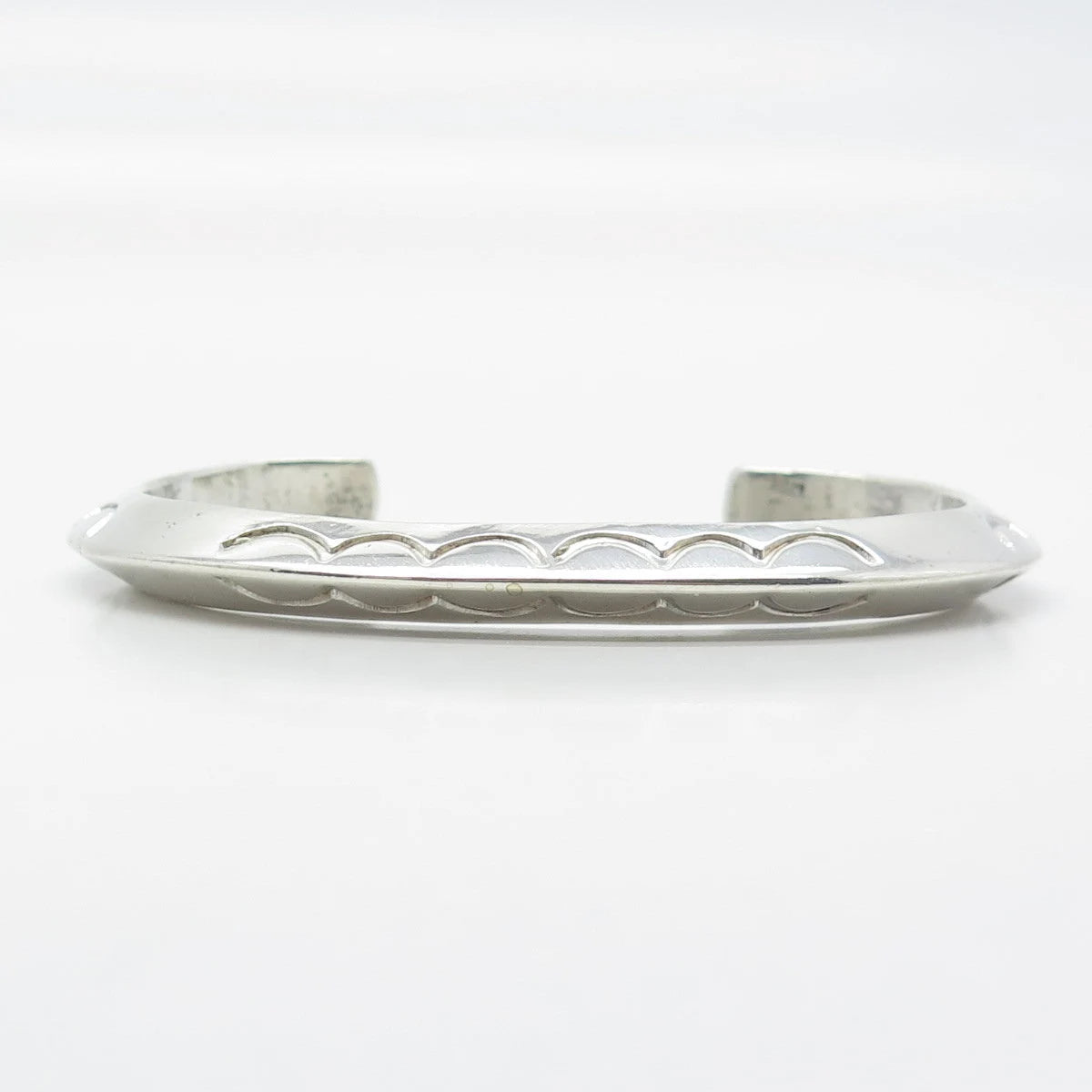 925 Sterling Silver Vintage Ethnic Cuff Bracelet 6"