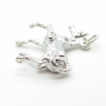 925 Sterling Silver Vintage Racing Horse Charm Pendant