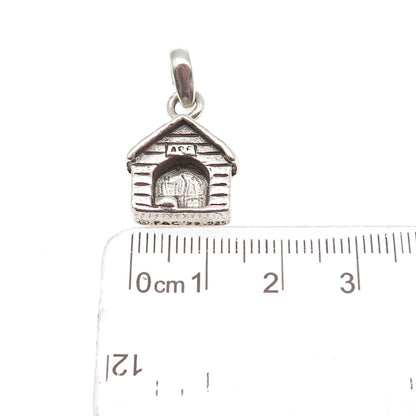 Lisa Greene 925 Sterling Silver Vintage 1999 Arf Dog House Mini Charm Pendant