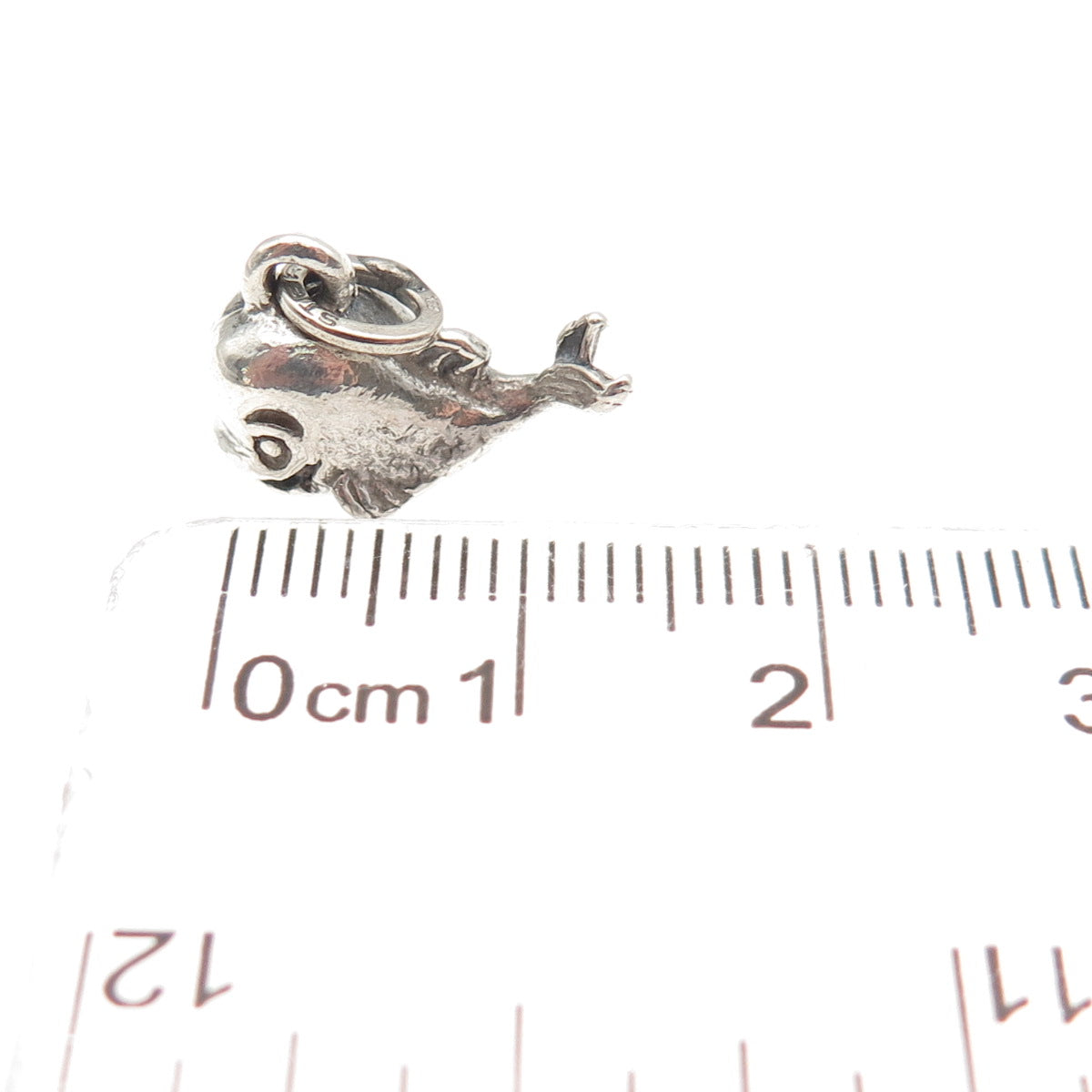 BEAU 925 Sterling Silver Vintage Friendly Dolphin 3D Mini Charm Pendant
