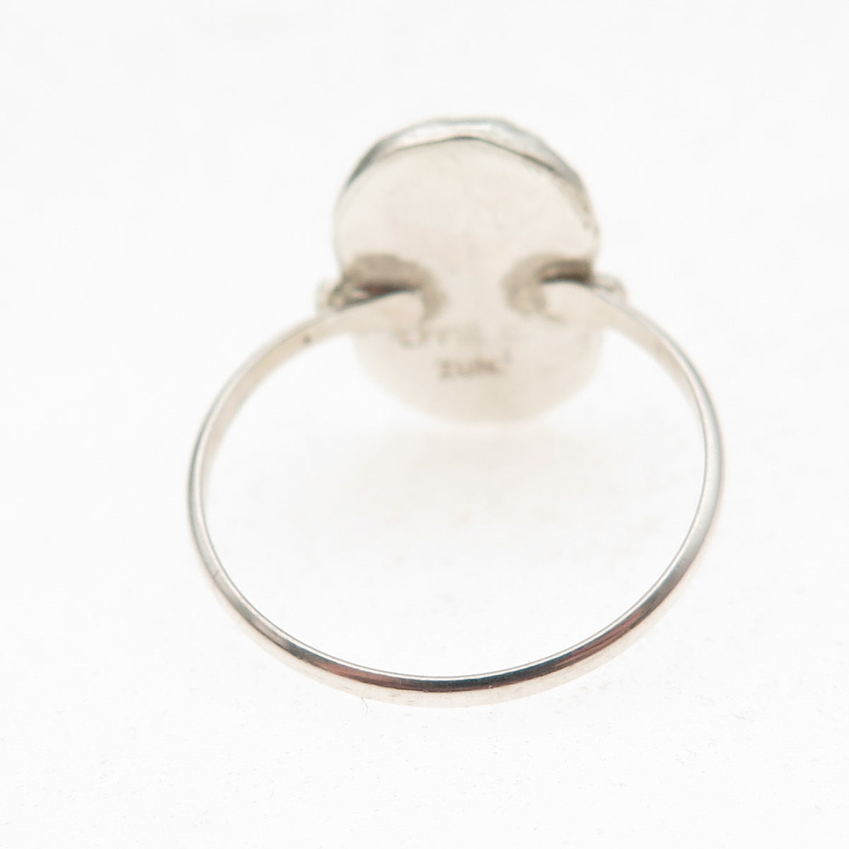 Effie Calavaza Zuni Old Pawn Sterling Silver Vintage Turquoise Ring Size 10.25
