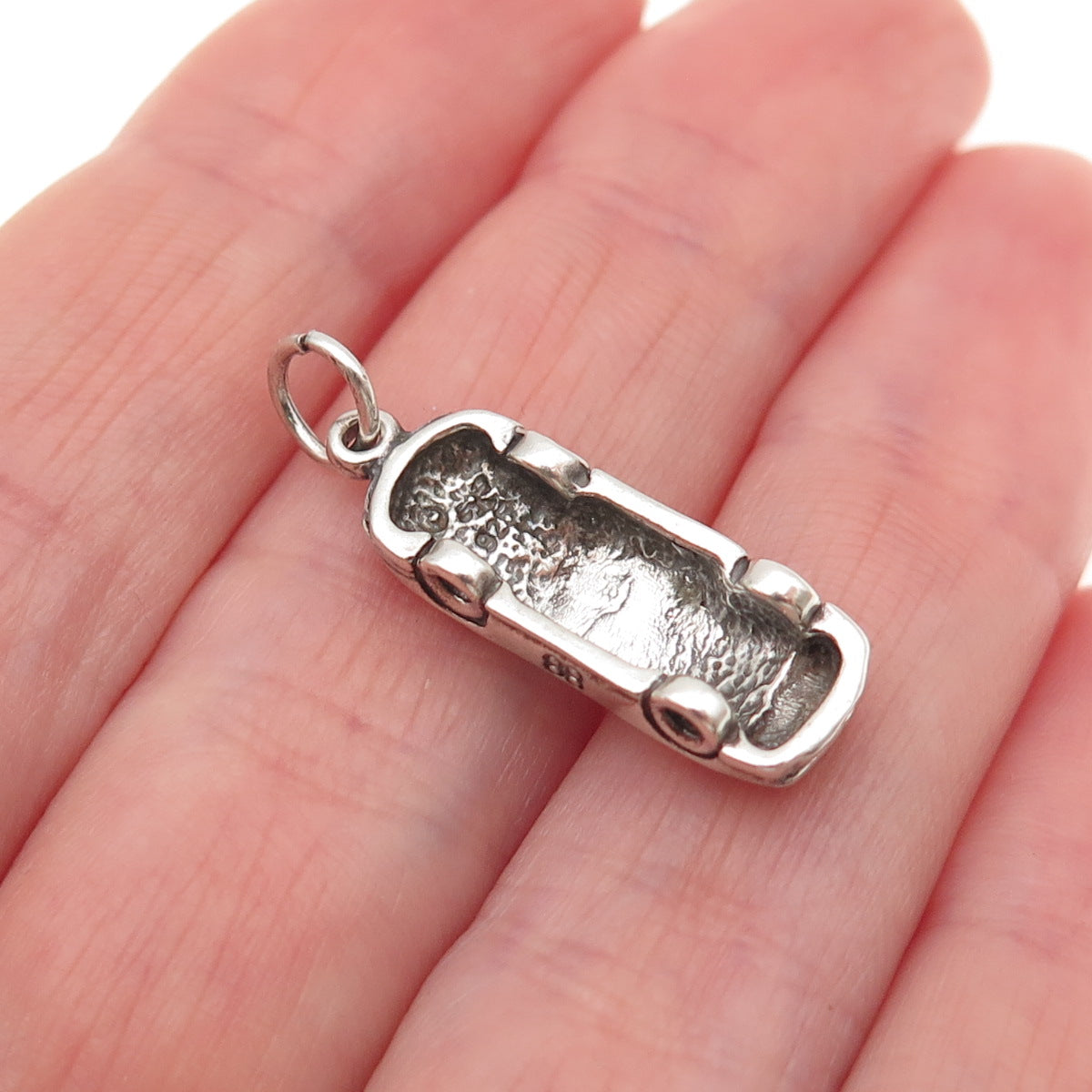 SUNWEST 925 Sterling Silver Vintage Number 88 Race Car Oxidized Charm Pendant