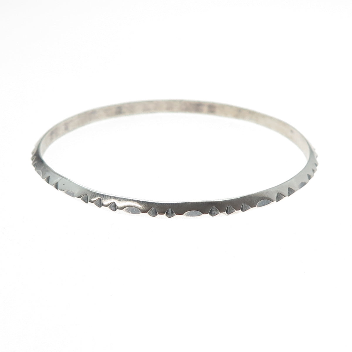 ERLING CHRISTOFFERSEN 925S Sterling Silver Vintage Norway Bangle Bracelet 7.25"