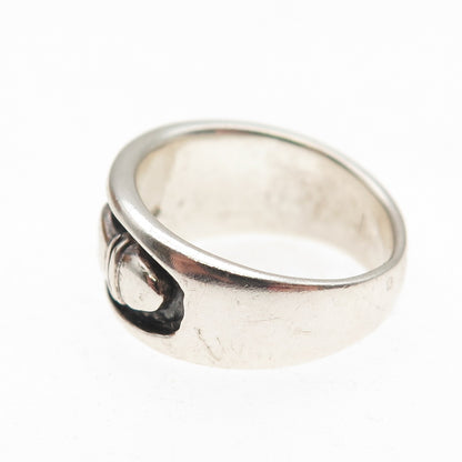 925 Sterling Silver Vintage Irish Claddagh Oxidized Ring Size 5.75
