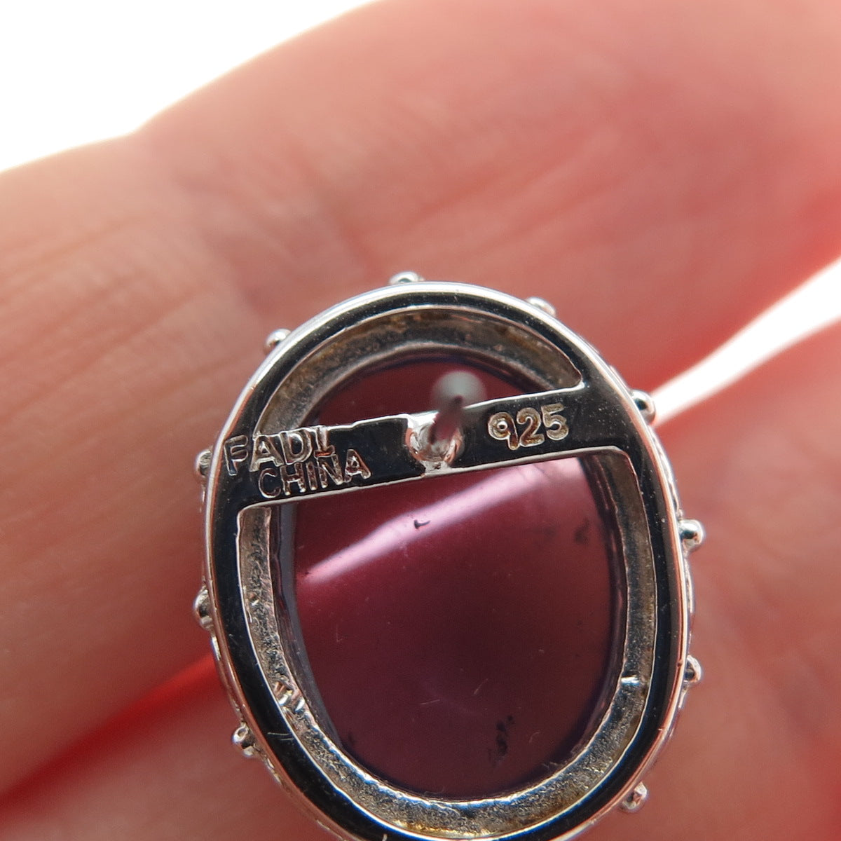 FADI 925 Sterling Silver Real Cabochon Amethyst Floral Earrings