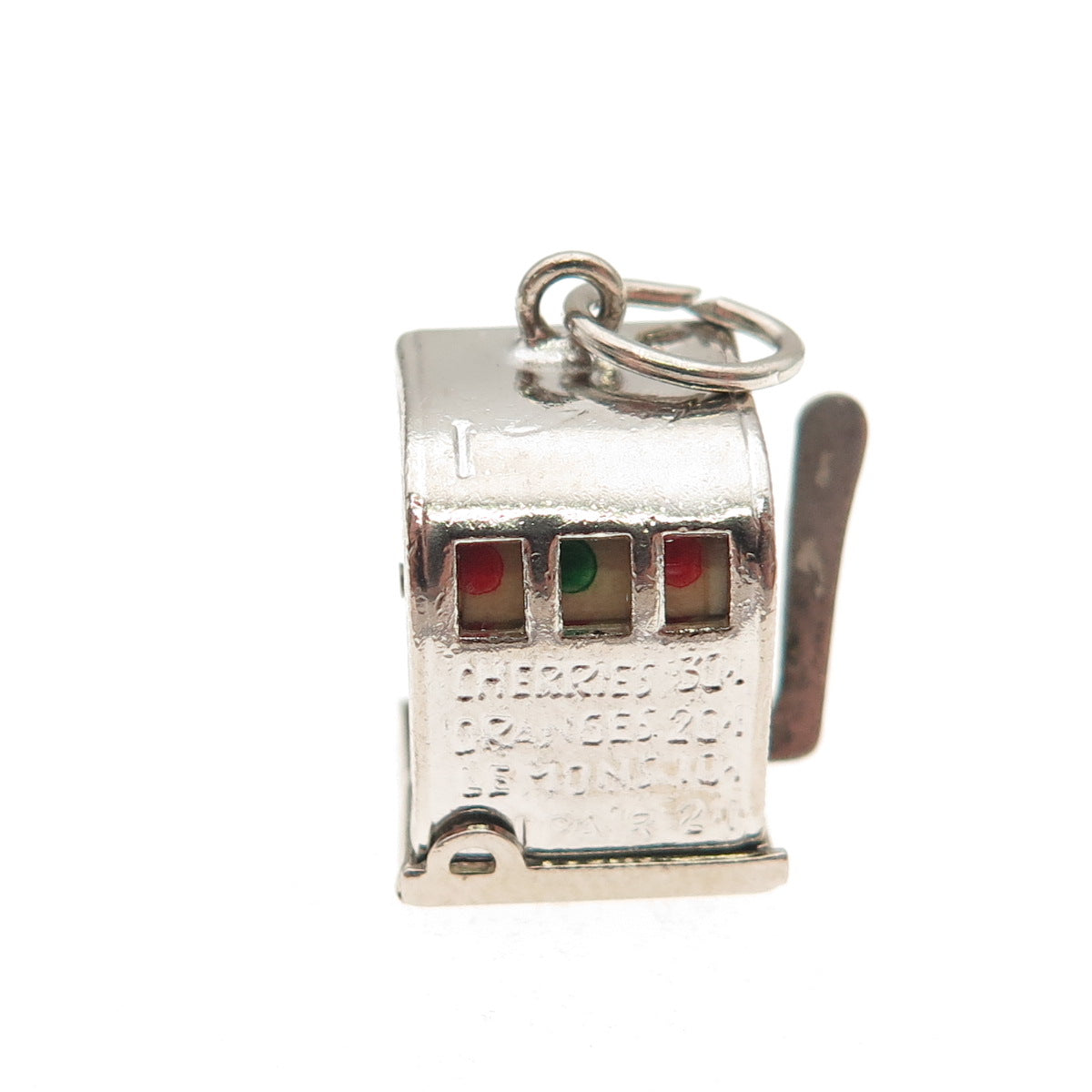 Crea Sterling Silver Antique Art Deco Slot Machine Casino 3D Mini Charm Pendant