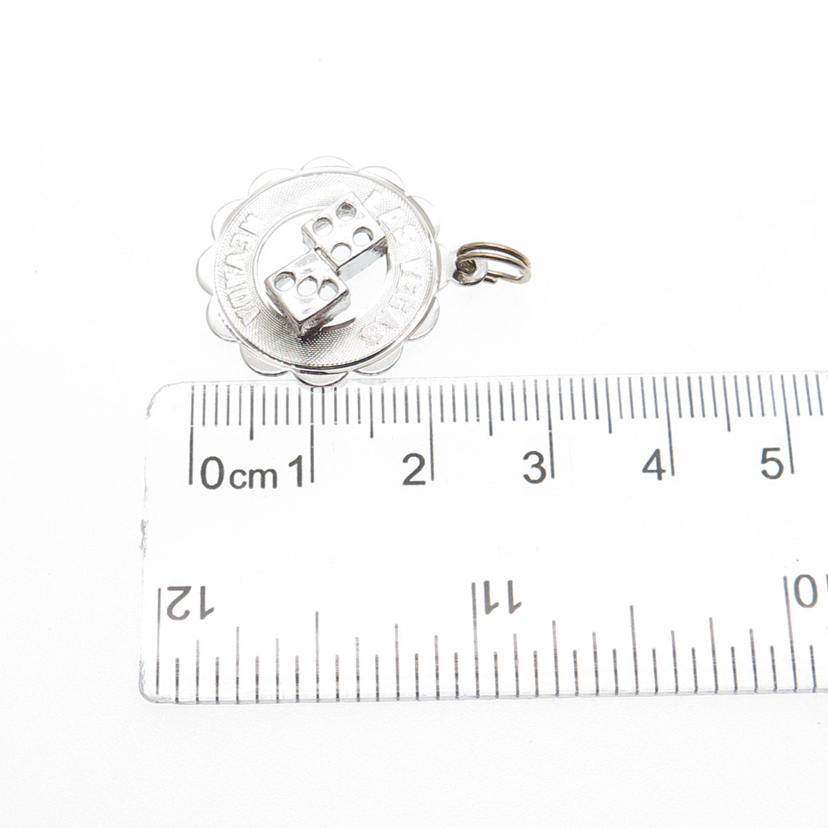 SASCO 925 Sterling Silver Vintage Las Vegas Nevada Lucky Dices Charm Pendant