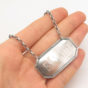 925 Sterling Silver Vintage London C. J. Vander Ltd. 1978 "Brandy" Bottle Tag