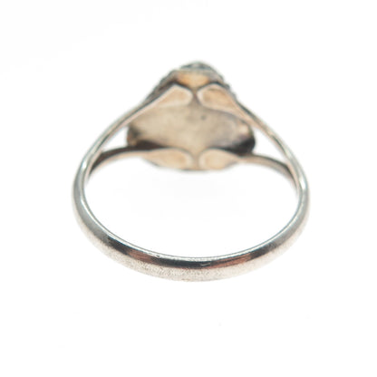 Old Pawn Sterling Silver Vintage Southwestern Bisbee Turquoise Ring Size 5.25
