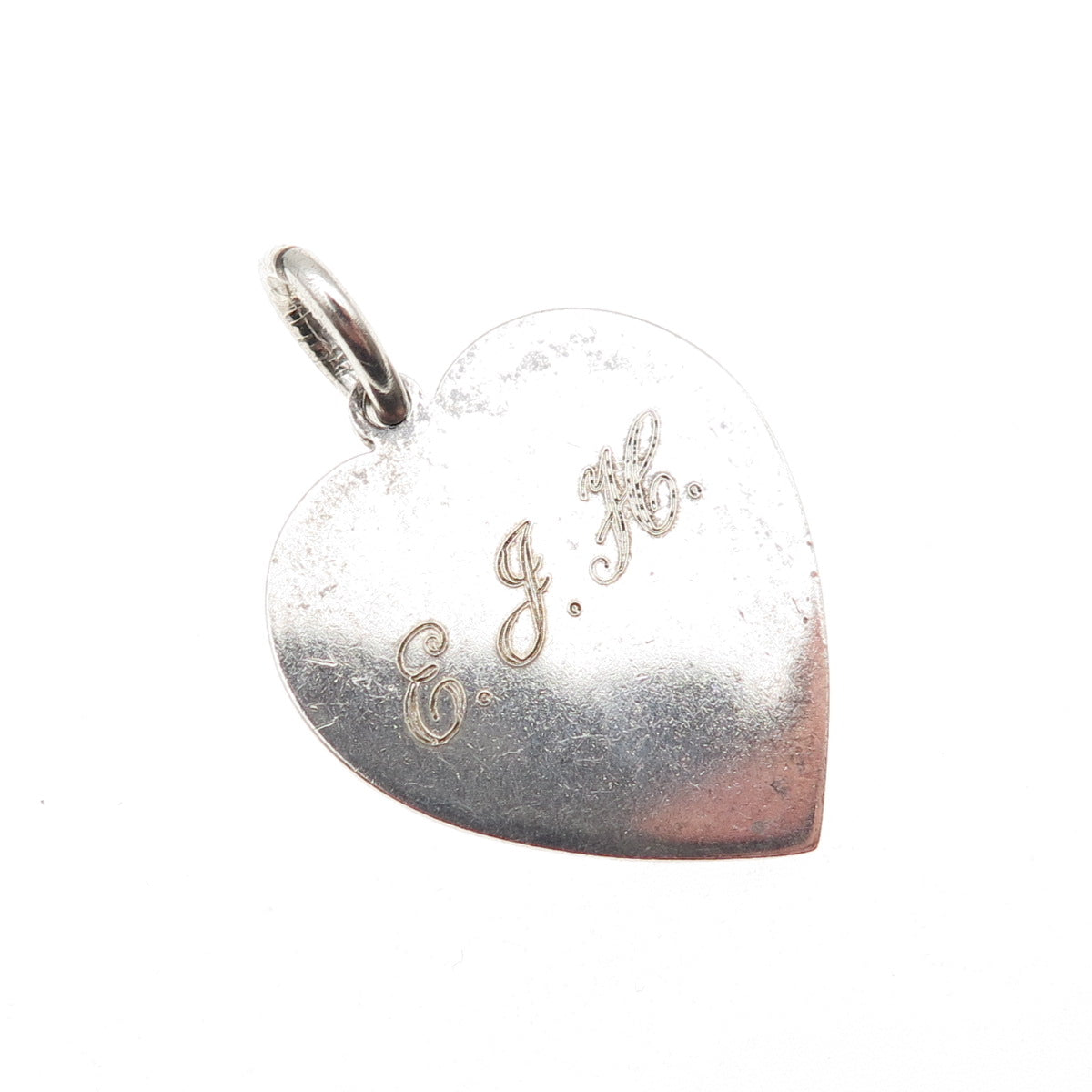 Tiffany & Co. 925 Sterling Silver Vintage Engraved Heart Tag Charm Pendant