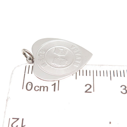 925 Sterling Silver Vintage Reno Nevada Lucky Dice Heart Charm Pendant