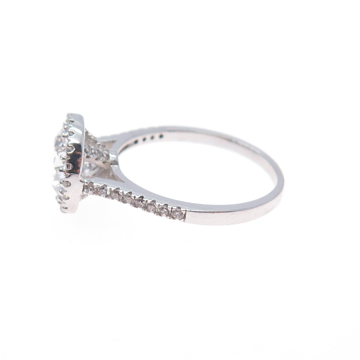 925 Sterling Silver Round-Cut C Z Engagement Ring Size 7