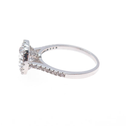925 Sterling Silver Round-Cut C Z Engagement Ring Size 7