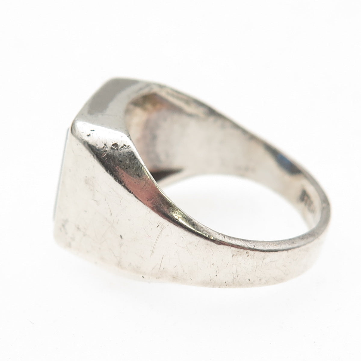 Vargas 925 Sterling Silver Antique Art Deco Emerald-Cut Blue C Z Ring Size 9.5