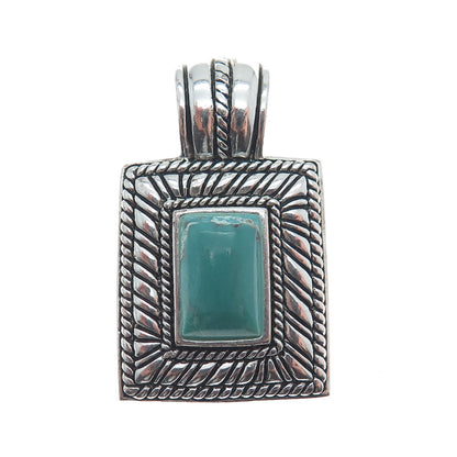 CHARLES WINSTON 925 Sterling Silver Vintage Real Kingman Turquoise Pendant