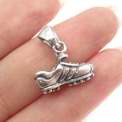 925 Sterling Silver Vintage Football Boots 3D Pendant