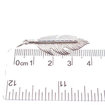 925 Sterling Silver Vintage Feather Southwestern Charm Pendant