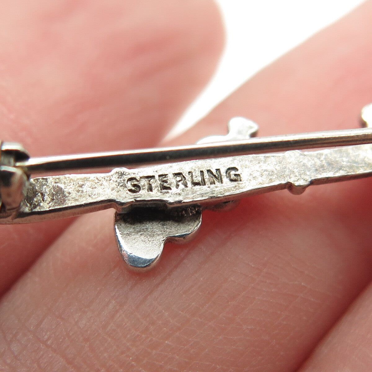 925 Sterling Silver Vintage 1960 "Gavel" Court Pin Brooch