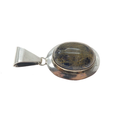 Paul Livingston Old Pawn Sterling 1/20 12K Gold Filled Rutilated Quartz Pendant