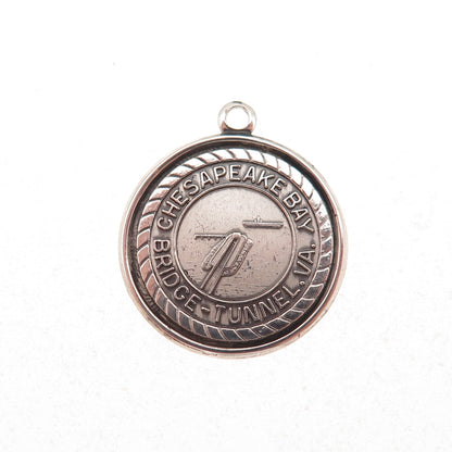 Bruce 925 Sterling Silver Vintage Chesapeake Bay Bridge-Tunnel Charm Pendant
