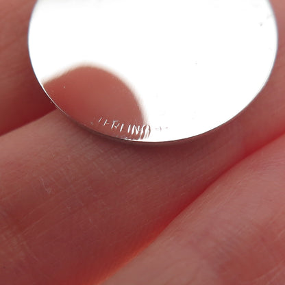 Griffith & Sons 925 Sterling Silver Vintage Bridesmaid Round Tag Charm Pendant