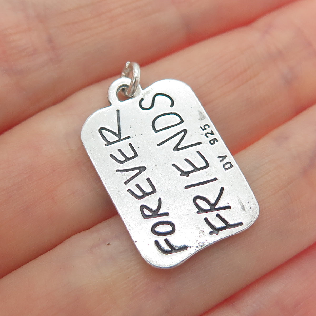 DV Dawn Vertrees Sterling Silver Vintage Forever Friends Oxidized Charm Pendant