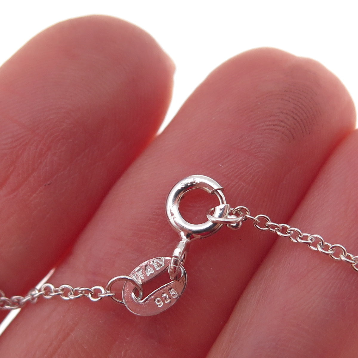 925 Sterling Silver Round-Cut C Z April Birthstone Girl Cable Chain Necklace 18"