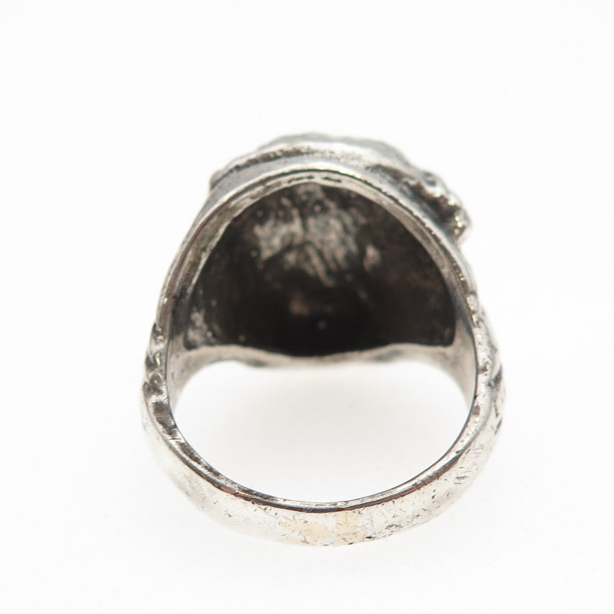925 Sterling Silver Vintage Jesus Oxidized Ring Size 6.75