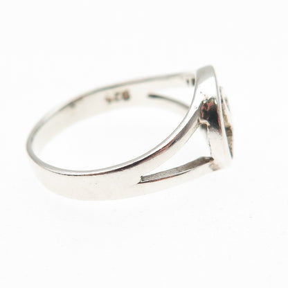 925 Sterling Silver Vintage Celtic Trinity Ring Size 6.25