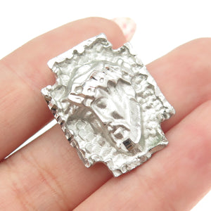 925 Sterling Silver Vintage Jesus Cross Religious Slide Pendant