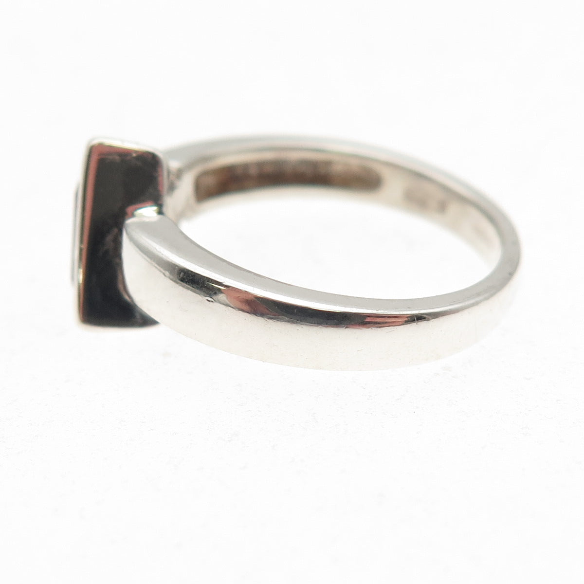 Folli Follie 925 Sterling Silver Vintage Real Triangle-Cut Garnet Ring Size 6.25