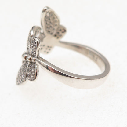 Felicia Design 925 Sterling Silver C Z Butterfly Adjustable Ring Size 8