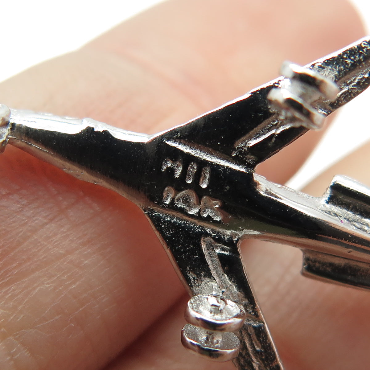 HAMILTON & HAMILTON 925 Sterling Silver Vintage Airplane 3D Pendant