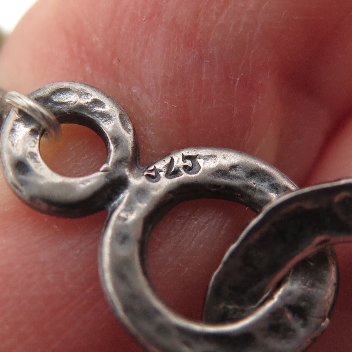 925 Sterling Silver Vintage Real Olive Green Jade Ball Beaded Necklace 16"