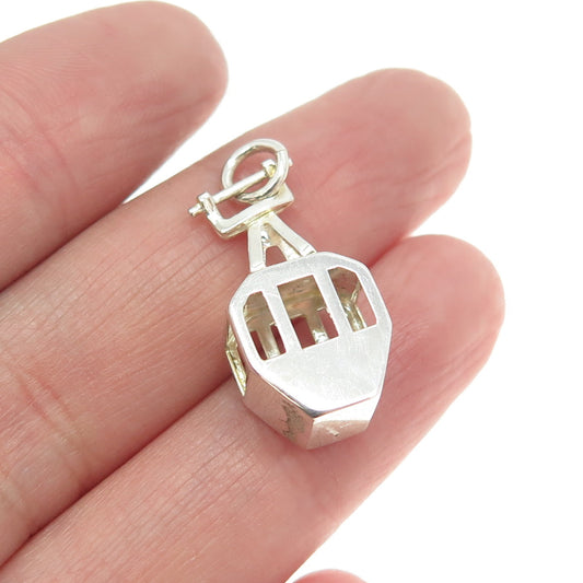 800 Silver Vintage Gondola / Cable Car Minimalist 3D Charm Pendant