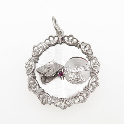 Art's Elegance 925 Sterling Silver Vintage Rhinestone Graduation Day Pendant